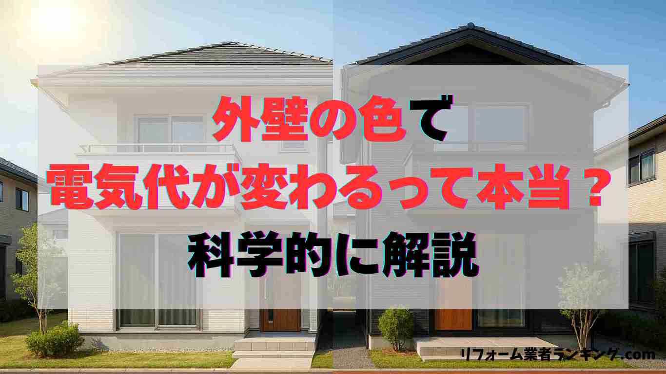 「外壁の色で電気代が変わるって本当？科学的に解説｜遮熱の仕組みから最適な色選びまで 」というタイトルの記事のアイキャッチ画像