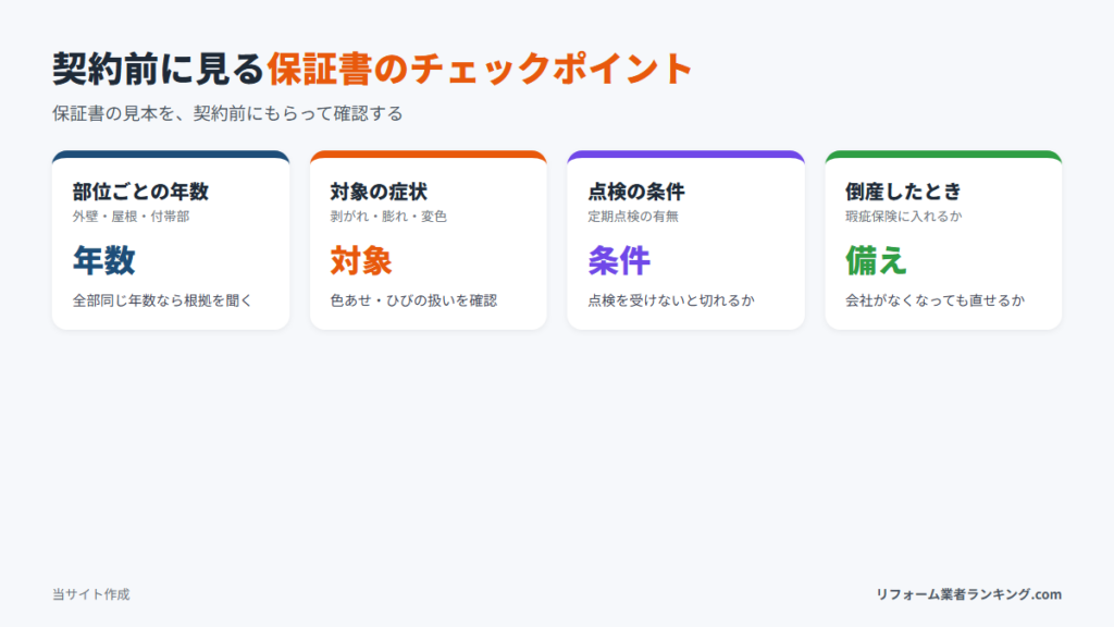 外壁塗装の保証書のチェックポイント