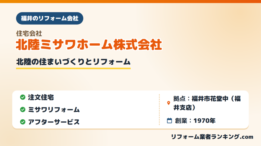 北陸ミサワホーム株式会社（ミサワリフォーム福井店）